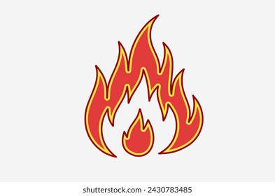 outline flame doodle vector image