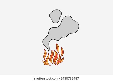 outline flame doodle vector image