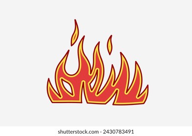 outline flame doodle vector image