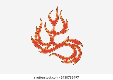 outline flame doodle vector image