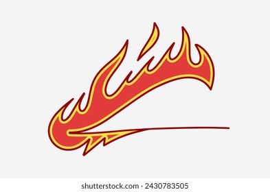 outline flame doodle vector image