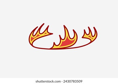 outline flame doodle vector image