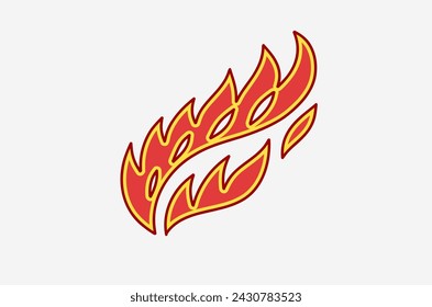 outline flame doodle vector image