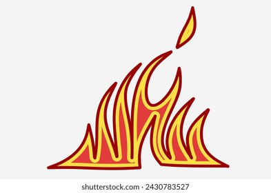 outline flame doodle vector image