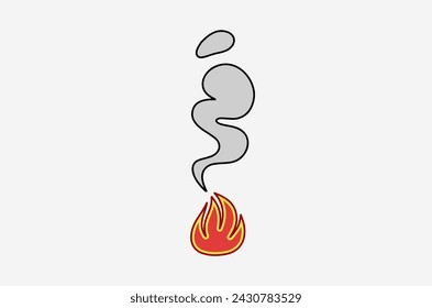 outline flame doodle vector image