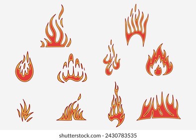 outline flame doodle vector image