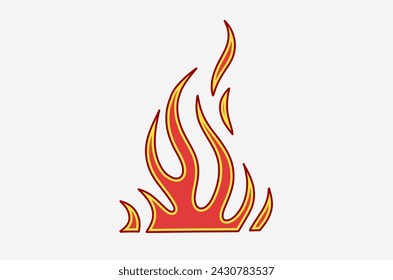 outline flame doodle vector image