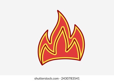 outline flame doodle vector image