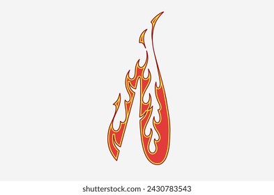 outline flame doodle vector image