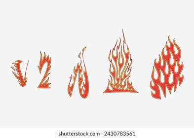 outline flame doodle vector image