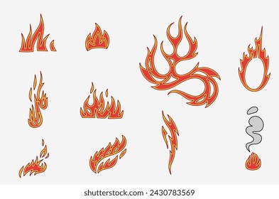 outline flame doodle vector image