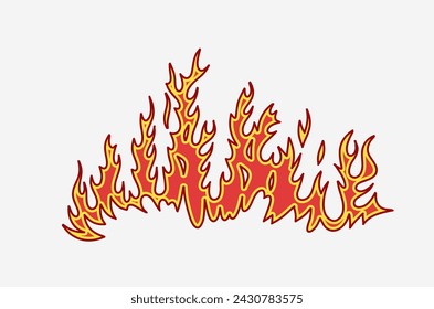 outline flame doodle vector image