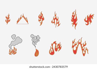 outline flame doodle vector image