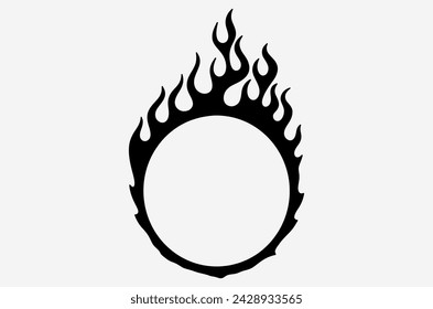 outline flame frame vector image