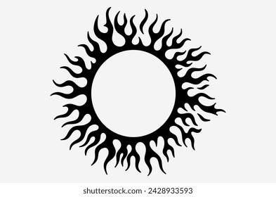 outline flame frame vector image