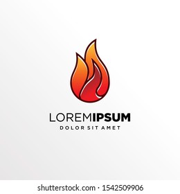 Outline Flame Logo Design Vector