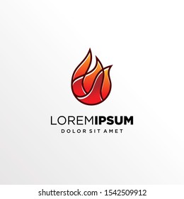 Outline Flame Logo Design Vector