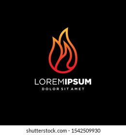 Outline Flame Logo Design Vector