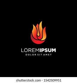 Outline Flame Logo Design Vector