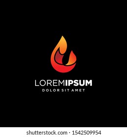 Outline Flame Logo Design Vector