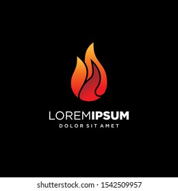 Outline Flame Logo Design Vector