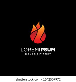 Outline Flame Logo Design Vector