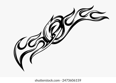 Outline Flame Set Hand Drawn Vector Image