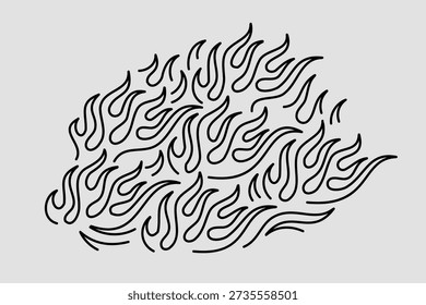 Outline Flame Set Hand Drawn Vector Image