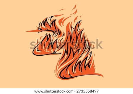 Outline Flame Set Hand Drawn Vector Image