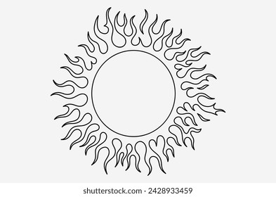 outline flame set vector image