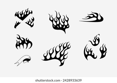 outline flame set vector image