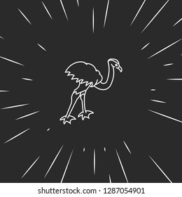 Outline flamingo icon illustration isolated vector sign symbol