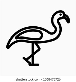 Outline flamingo vector icon