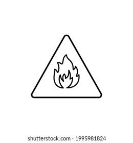 Outline flammable icon isolated on white background