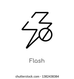 outline flash vector icon. isolated black simple line element illustration from electronic stuff fill concept. editable vector stroke flash icon on white background