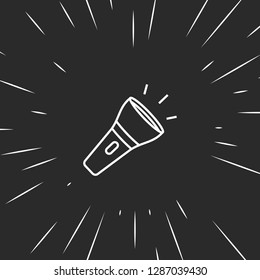Outline flashlight icon illustration isolated vector sign symbol