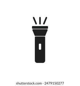 Outline flashlight icon on white background.