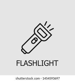 Outline flashlight vector icon. Flashlight illustration for web, mobile apps, design. Flashlight vector symbol.