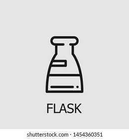 Outline flask vector icon. Flask illustration for web, mobile apps, design. Flask vector symbol.