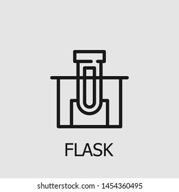 Outline flask vector icon. Flask illustration for web, mobile apps, design. Flask vector symbol.