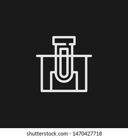Outline flask vector icon. Flask illustration for web, mobile apps, design. Flask vector symbol.