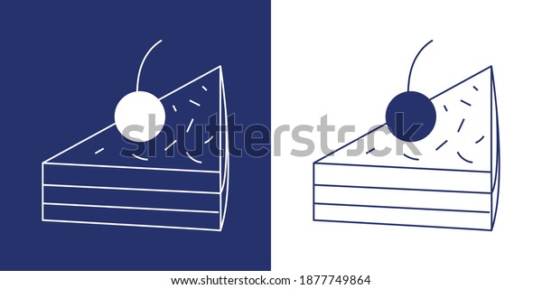 Outline flat icon isolated on white and blue\
background. thin line style, flat\
design