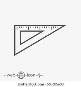 outline flat ruler vector icon