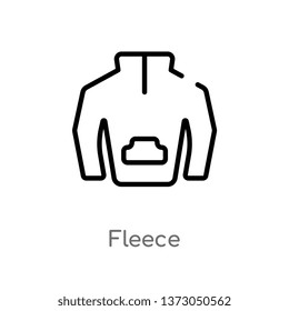 outline fleece vector icon. isolated black simple line element illustration from clothes concept. editable vector stroke fleece icon on white background