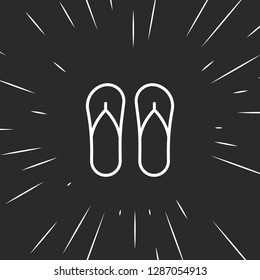 Outline flip flop icon illustration isolated vector sign symbol