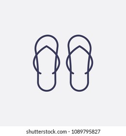 Outline flip flop icon illustration,vector sandal sign,summer symbol