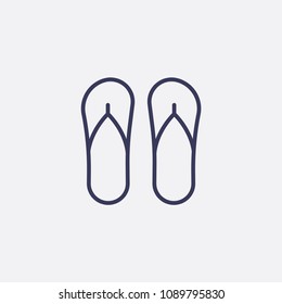 Outline flip flop icon illustration,vector sandal sign,summer symbol