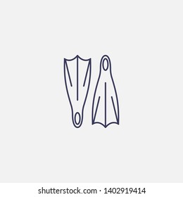 Outline flippers icon illustration. isolated vector sign symbol