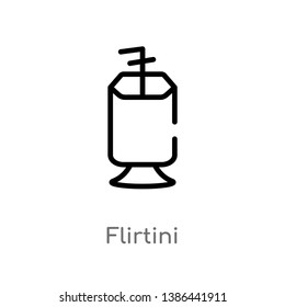 outline flirtini vector icon. isolated black simple line element illustration from drinks concept. editable vector stroke flirtini icon on white background