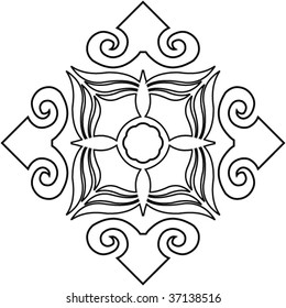 outline floral decoration, vector ornament